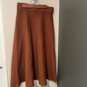 Modern Citizen Brown Knit A-Line Midi Knit Skirt